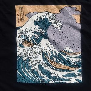 Hokusai Wave L.A. Hearts XS Black T-shirt